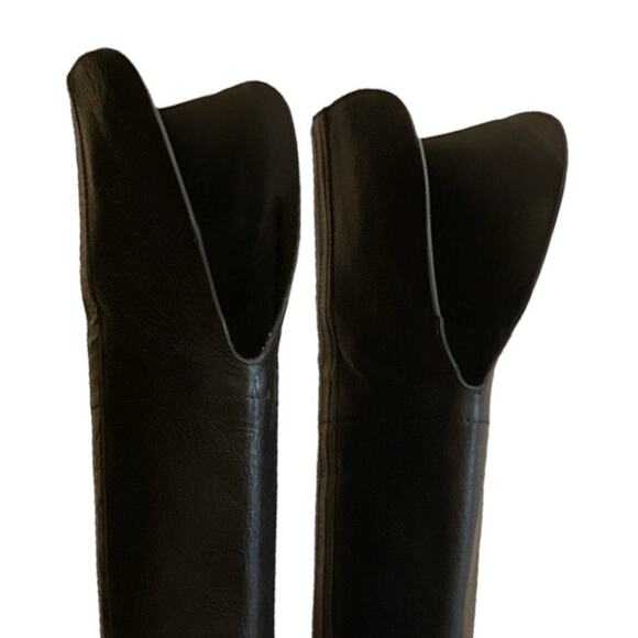 RALPH LAUREN COLLECTION Purple Label Black Leather Over the Knee Boots 6.5 Italy - Picture 13 of 16